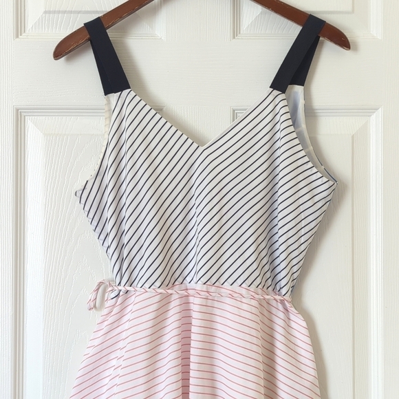 Joie Editha Striped Colorblock Sleeveless V-neck A-Line Mini Wrap Dress Medium - Picture 13 of 16
